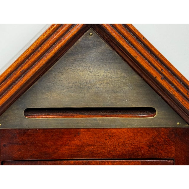 Mid-Century British Mahogany Indoor Post Mail Sentry Box Cabinet With Lock and Key For Sale - Image 6 of 18