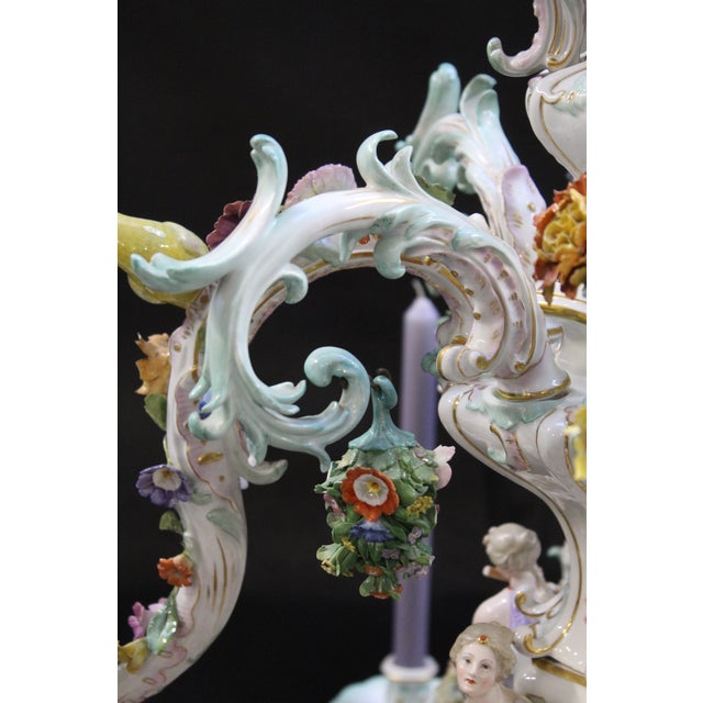 Rococo Porcelain Chandelier from Meissen, 1886 For Sale - Image 10 of 17