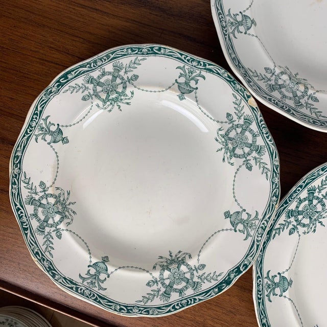 Compiègne Flat and Deep Plates from Longwy Factory, 1890s, Set of 6 For Sale - Image 12 of 18