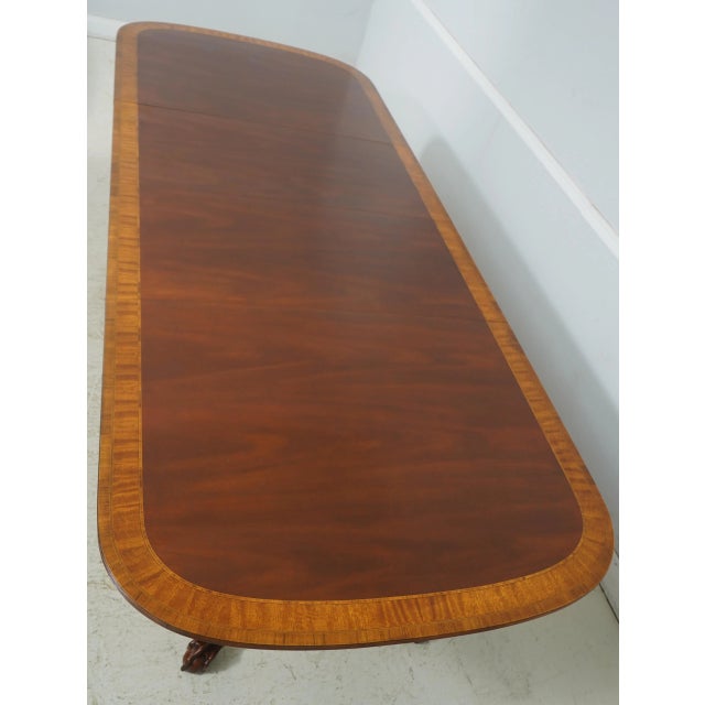 Councill Craftsmen Mahogany Inlaid Double Pedestal Dining Table For Sale - Image 15 of 18