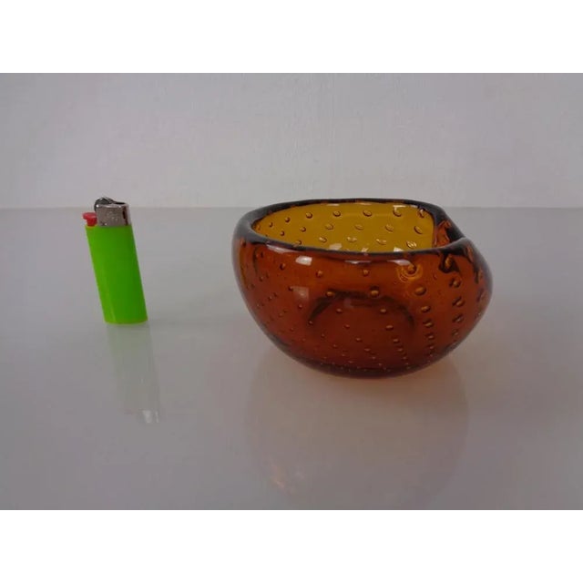 Amber Sommerso Murano Glass Ashtray, Italy, 1960s For Sale - Image 8 of 16