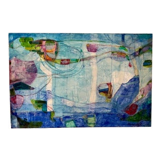 "Save Our Oceans I" Contemporary Abstract Mixed-Media Painting For Sale