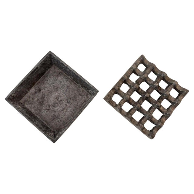 Mid-Century Modern Danish Geometric Op-Art Metal Ashtray For Sale In Palm Springs - Image 6 of 10
