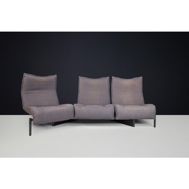 Wood Modern Veranda Sofa in Original Fabric attributed to Vico Magistretti for Cassina, Italy, 1980s For Sale - Image 7 of 11