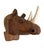 Large Hand Carved Wood Rhinoceros Head Wall Hanging with wonderful detail.