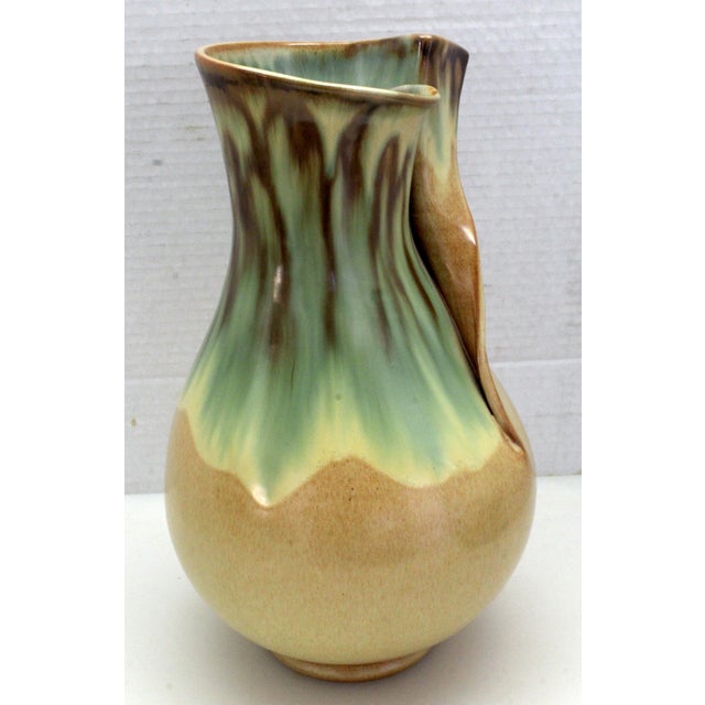 Ceramic Signed by Marcel Garcia Arroyo MCM Master 11" Ceramic Ribbon Vase For Sale - Image 7 of 15
