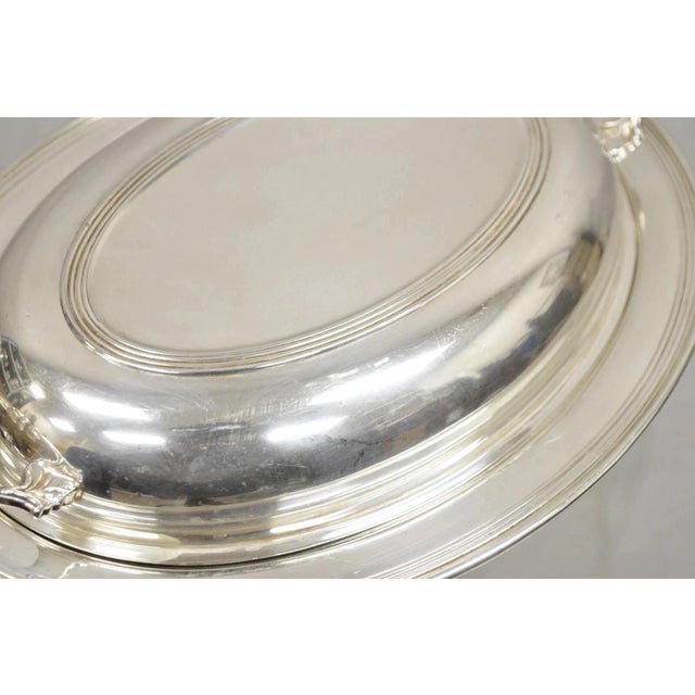 Late 20th Century Vintage Sheffield Silver Co Usa Silver Plated Lidded Vegetable Serving Dish For Sale - Image 5 of 9