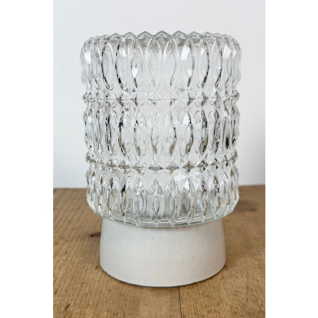 White Porcelain and Glass Ceiling Light, 1970s For Sale - Image 4 of 14