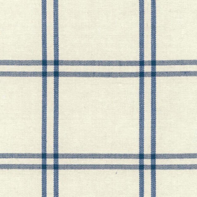 Sample - Schumacher Luberon Plaid Fabric in Indigo For Sale
