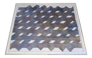 1990s Abstract Pattern Woven Paper Collage by Tammy Price, Framed