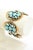 Mid-Century Modern Vintage Elsa Schiaparelli Faux Turquoise, Gold Metal and Rhinestone Cluster Bracelet, 1950's For Sale - Image 3 of 10