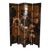 1980s Coromandel Screen Four Panel Asian Lacquered Wood Room Divider For Sale