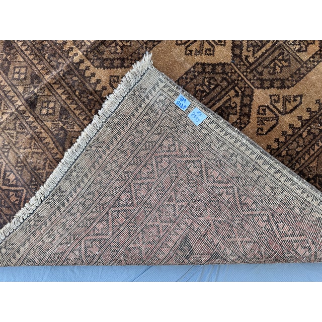 Terracotta Camel Afghan Ersari Hand-Knotted Wool Rug - 6'7" X 9'7" For Sale - Image 11 of 11