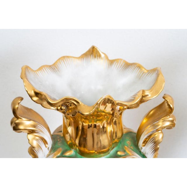 Antique Louis Philippe Vases in Polychrome Porcelain Depicting Romantic Scenes, France, 19th Century, Set of 2 For Sale - Image 4 of 6