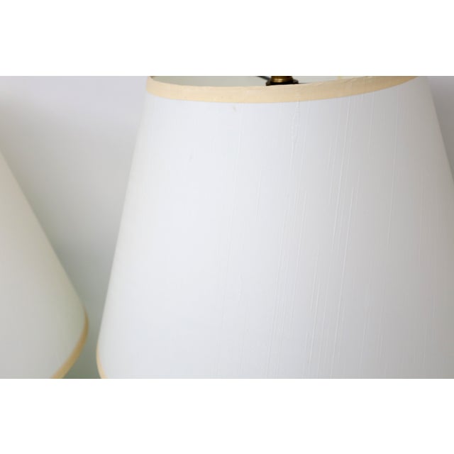 Vintage Mint Green Ceramic Table Lamps With Cream Shades - Pair For Sale In Tampa - Image 6 of 11