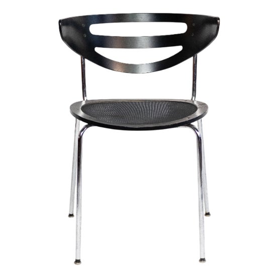 Vintage Chair with Chrome Frame and Curved Backrest, 1990s For Sale