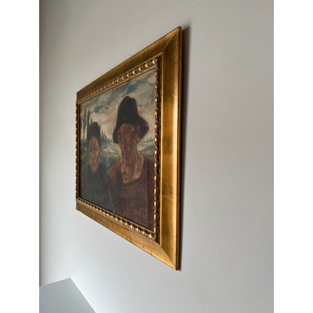 Felix Gogo ( Belgium 1872 -1953 ) Impressionist Abstract Portraits Painting, Framed For Sale - Image 4 of 13