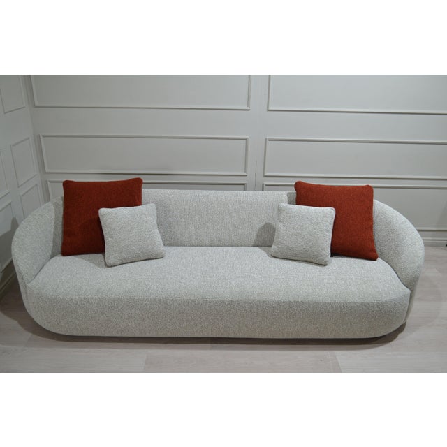 Cottonflower 280 Cloud Curved Sofa in Soft Beige Boucle by Danu Chirinciuc for Kabinet For Sale - Image 6 of 7