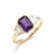 Contemporary Purple Amethyst Gemstone Ring, Wedding Engagement Ring, February Birthstone Ring Us 7 For Sale - Image 3 of 3