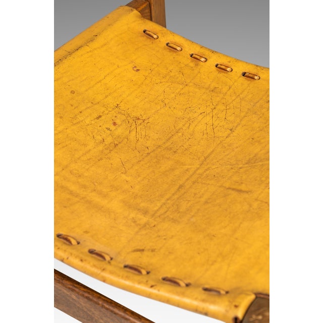 Safari Tanned Saddle Leather & Oak Lounge/Side Chair Designed by Biermann Werner for Arte Sano, Colombia, C. 1960's For Sale - Image 9 of 12