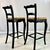 1980s Vintage Boho Chic Farmhouse Rush Seat Ladderback Barstools - A Pair For Sale - Image 15 of 17