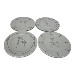 Set of 8 Vista Alegre Portugal “ Wacky” Porcelain Lunch or Desert Plates