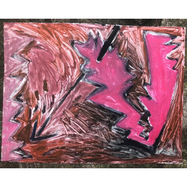 Postmodern painting of a stylized heart with an arrow through it by Atlanta artist Adrienne Anderson (1949-2020). Anderson...