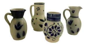 Salt Glazed Vintage Stoneware Pitchers - Set of 4