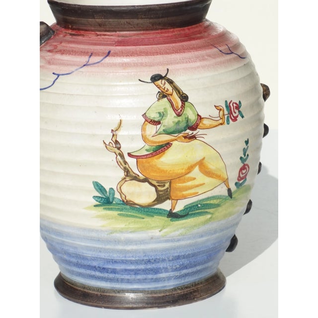 Art Deco vase Albisola ceramics Italy, 1930 Ceramic vase decorated with brush Original of the time Ceramist's mark stamped...