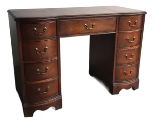 Mid Century Federal Style Mahogany Writing Desk With 7 Drawers