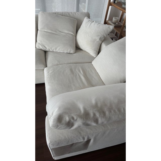 Restoration Hardware Rh Cloud 4-Piece L-Shape Sectional Sofa in Perennials Performance Linen | Restoration Hardware | MSRP $12,500 For Sale - Image 4 of 5