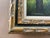 Contemporary Late 20th Century Landscape Oil Painting, Covered Bridge Forest, Contemporary by Cerbone, Framed Carved Wood Linen Mat For Sale - Image 3 of 10