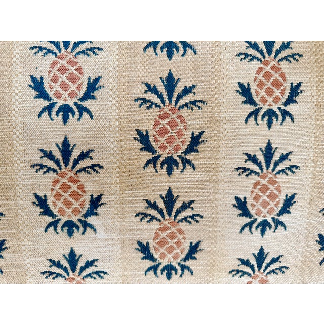 Signed Vintage Stickley "Connecticut Valley" Wingback Settee in Original Pineapple Fabric For Sale - Image 13 of 13
