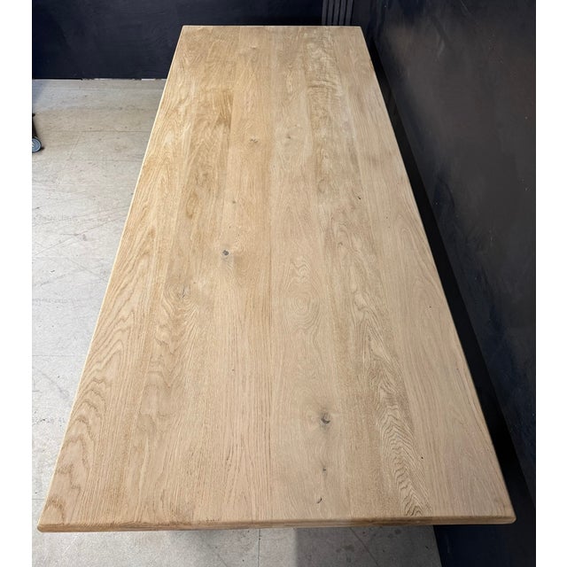 Large Vintage Farmhouse Dining Table in Oak, 1925 For Sale - Image 4 of 14