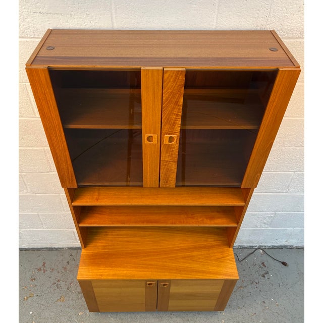 Mid 20th Century Mid-Century Danish Modern Teak Lighted Display Cabinet For Sale - Image 5 of 12