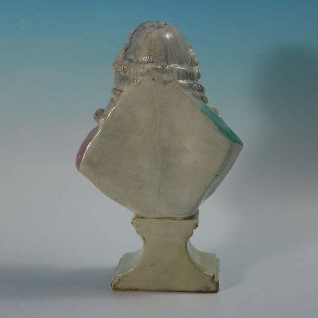 Early 19th Century Staffordshire Pearlware Bust of the Composer Handel For Sale - Image 5 of 16