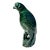 Chinese Hardstone Parrot Sculpture, Green Stone Bird Figure on Scholar Rock Base For Sale