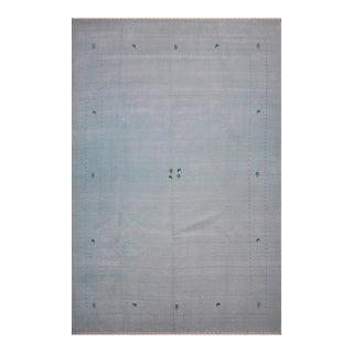 Boho Chic Gabbeh Light Blue Wool Rug - 9'1''x12'1'' For Sale