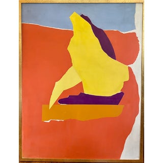 Large Color Block Abstract Mixed Media Painting on Canvas For Sale