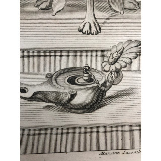 Italian 1762 Italian Engraving of Roman Lamps For Sale - Image 3 of 4