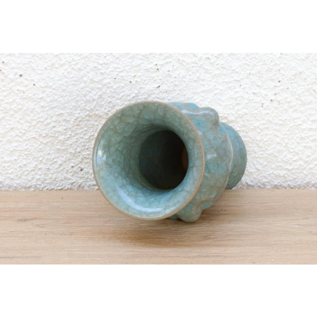 Antique Chinese Crackle Blue Glaze Vase For Sale In Los Angeles - Image 6 of 8