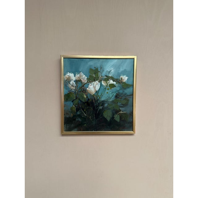 M. Jakobsson, White Flowers, 1950s, Oil on Canvas, Framed For Sale - Image 8 of 18