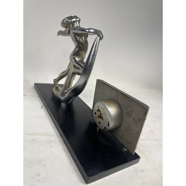 Liberty Clock with Metal Sculpture, 1920s For Sale - Image 9 of 13