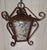 Metal Vintage Rustic Lantern-Shaped Ceiling Lamp with Black Iron Frame and Clear Relief Glass Panes, 1970s For Sale - Image 7 of 8