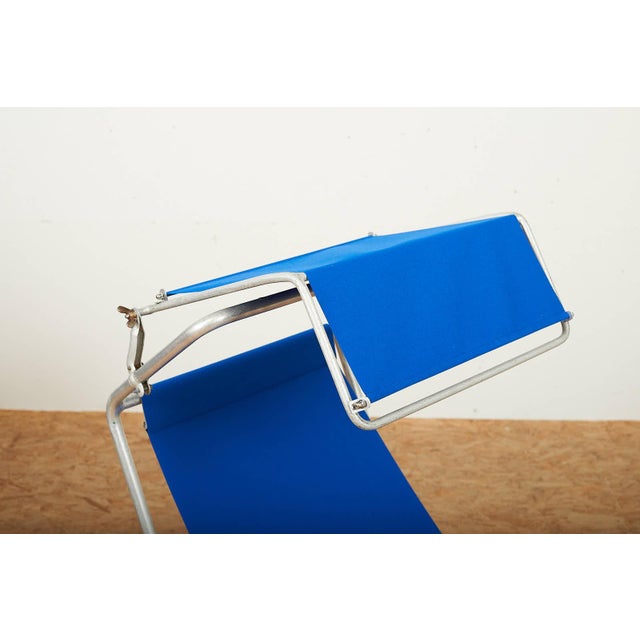 Metal Lido Lounger in Blue by Battista and Gino Giudici, 1935 For Sale - Image 7 of 15