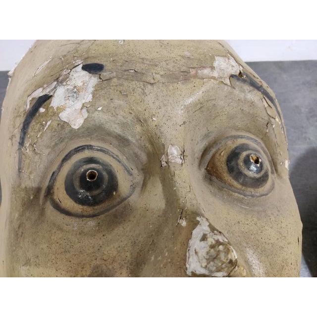 Large Antique Papier Mache Carnival Masks, 1900s, Set of 2 For Sale - Image 6 of 14