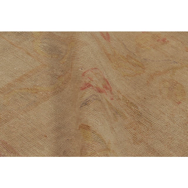 Rug & Kilim’s Oversized Contemporary Aubusson Style Floral Rug in Beige & Pink For Sale - Image 9 of 10