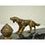 Traditional Antique French Empire Figural Bronze & Marble Hunting Dog Desk Double Inkwell For Sale - Image 3 of 11