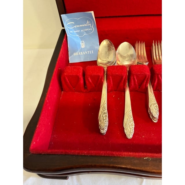A lovely vintage finds addition to any silver collection — this 49-piece Evening Star silverplate flatware set by...