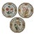 Vintage Chinese Floral Ceramic Crackle Glaze Decorative Plates - Set of 3 For Sale